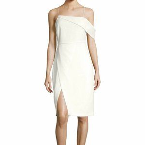 Ivory Asymmetric Party cocktail mini dress